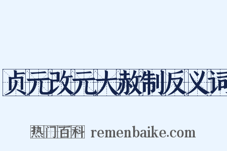 贞元改元大赦制反义词是什么意思的图片